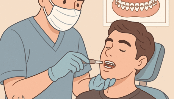 برد الأسنان بغرض العلاج التقويمي