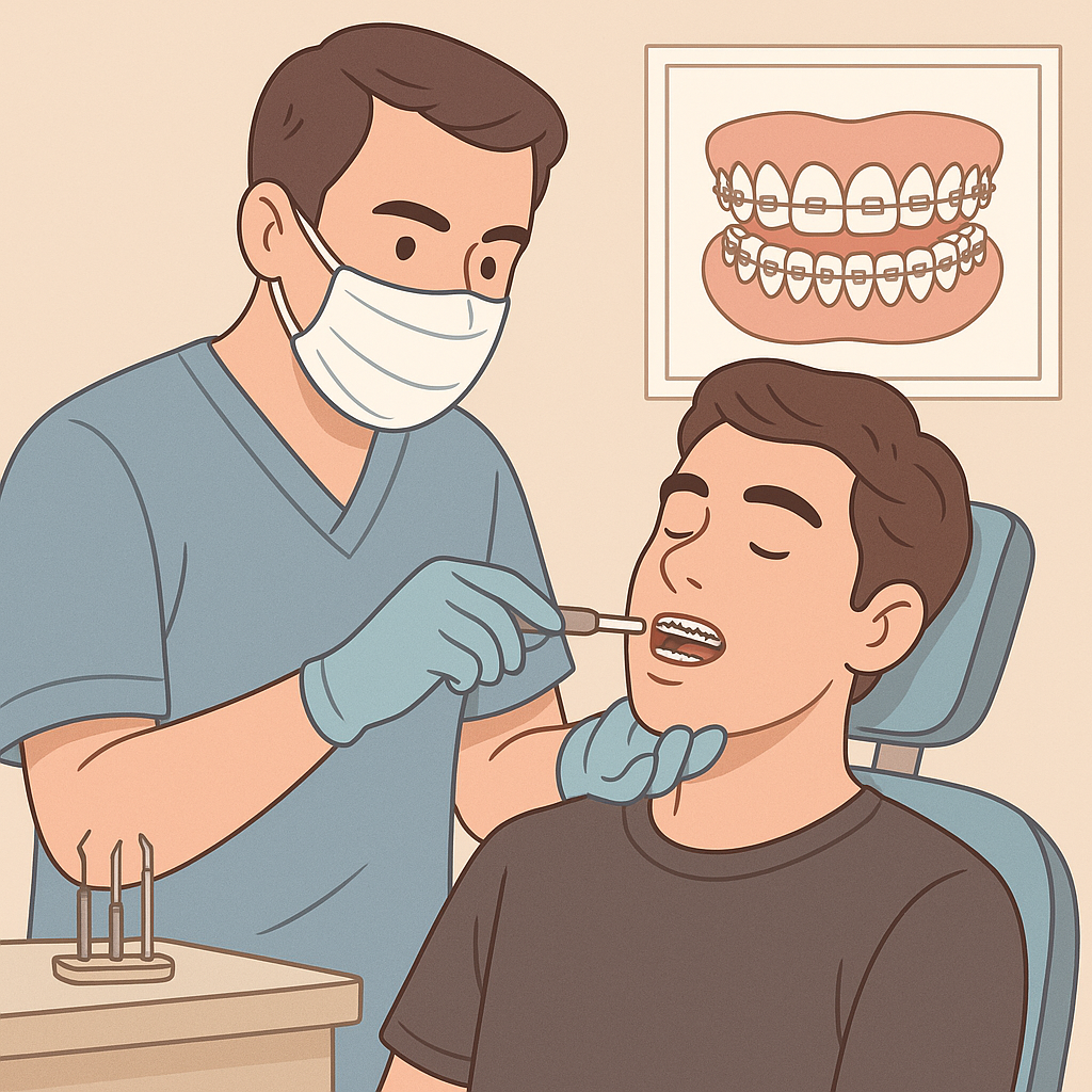 برد الأسنان بغرض العلاج التقويمي