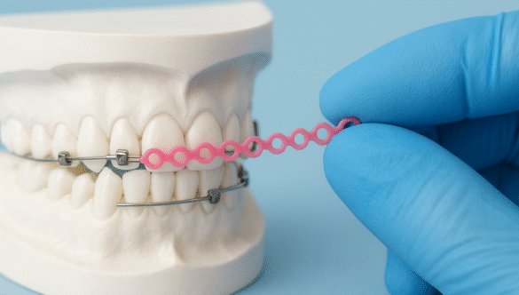 الروابط المطاطية المتصلة في تقويم الأسنان